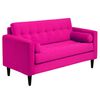 Juego de Living Bodevir Retro  Sofá 3 Cuerpos + Dos Pouf 1 Cuerpo Fucsia
