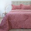 Cubrecama Doral 2 Plazas Jacquard Liso Rosa Viejo