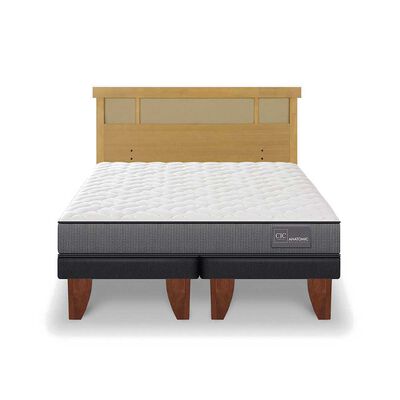Imagen 1 del producto Cama Europea CIC Base Dividida 2 Plazas Anatomic + Respaldo Dublin Mostaza