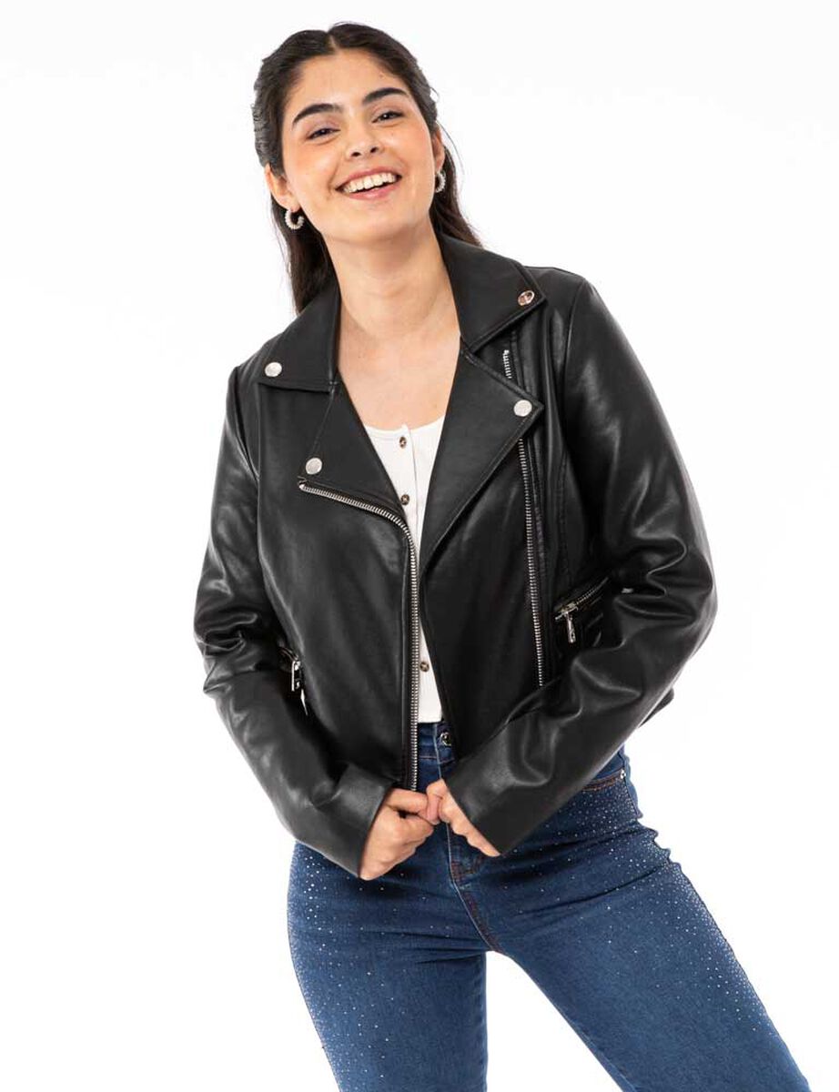 Chaqueta Biker Ecocuero Mujer Icono