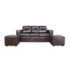 Juego de Living Kea Nize PU Sofá 3 Cuerpos + Dos Pouf 1 Cuerpo Café Moro