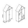 Base Cama Funcional Decocasa 1 Plaza Casinha + Clóset Infantil Rosada