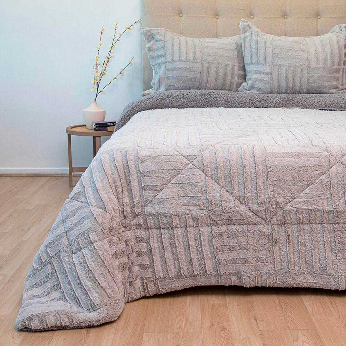 Cubrecama Doral 2 Plazas Gris Senses