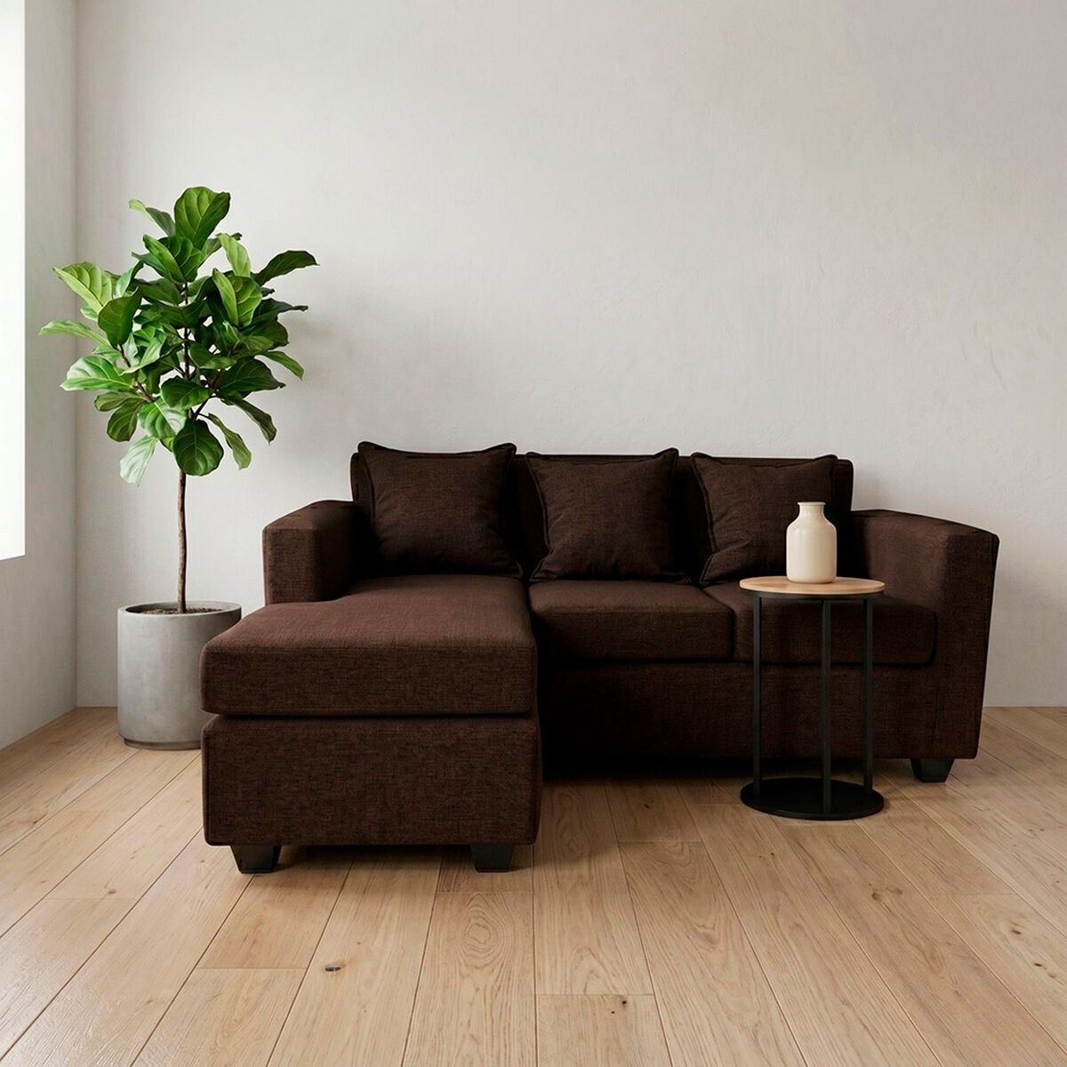 Seccional Muebles MPR Luna 4 Cuerpos Chocolate