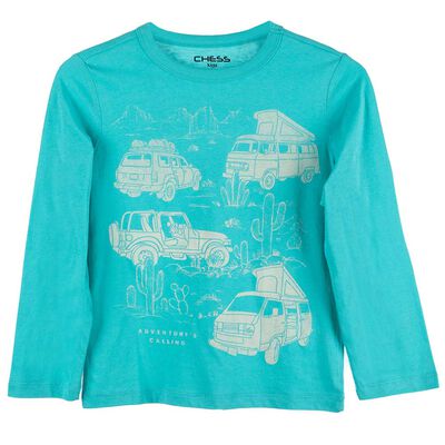 Polera Manga Larga de Algodón Niño Chess