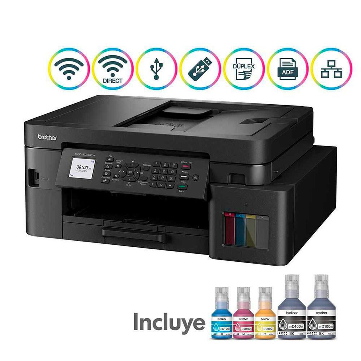 Multifuncional Brother Tinta Continua MFCT930DW Wifi, Fax, D&uacute;plex y ADF