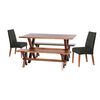 Juego de Comedor Latam Home Sevilla Cadiz 2 Sillas + 2 Bancas Cuero Kentucky Negro