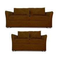 Juego de Living Elegant Detail Atlanta Sofá 3 Cuerpos + Sofá 2 Cuerpos Café