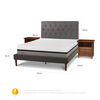 Cama Europea CIC Curve 2 Plazas Balance + Respaldo Kavery + 2 Veladores Indo