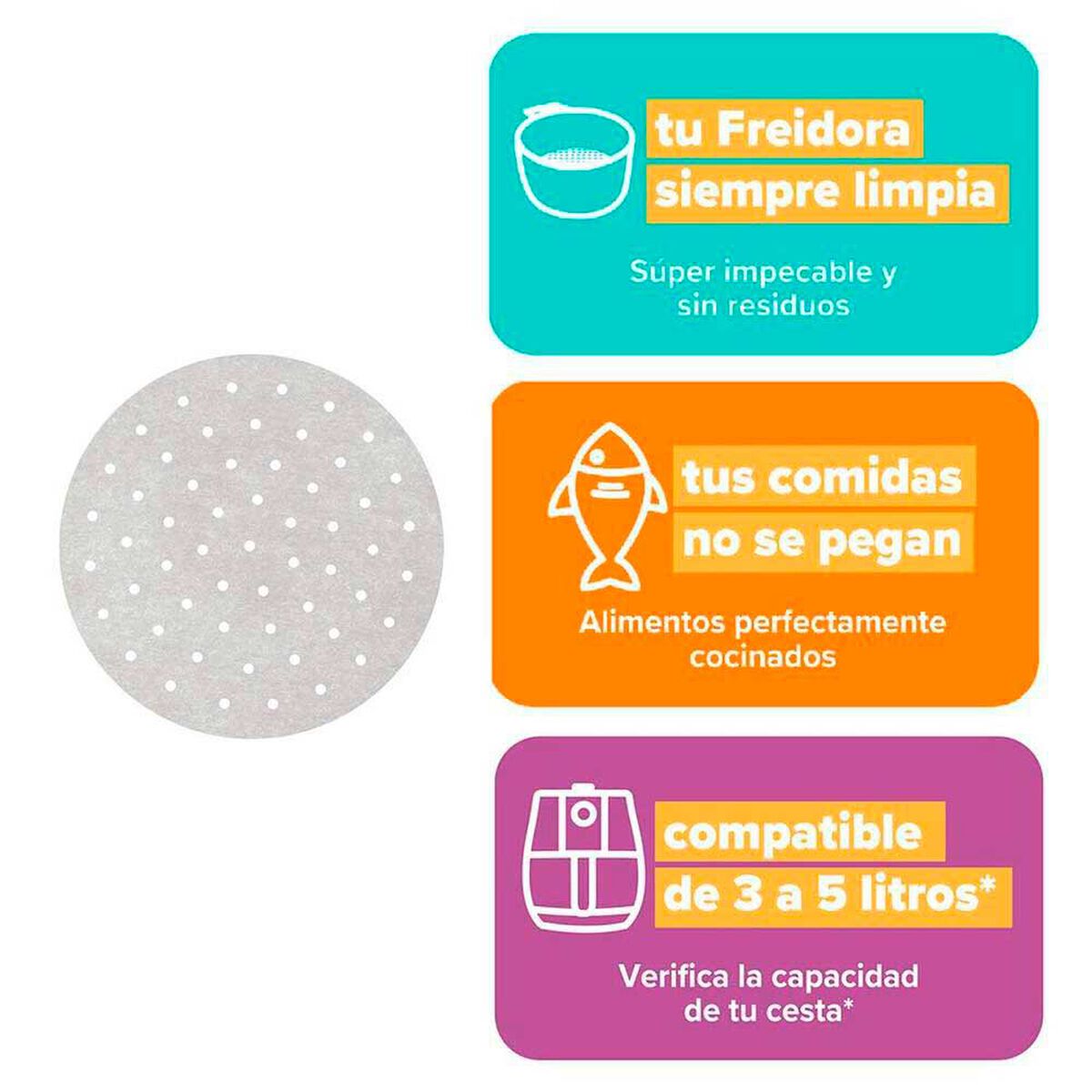 Protector Antiadherente Freidora de Aire Mademsa 50 Unidades