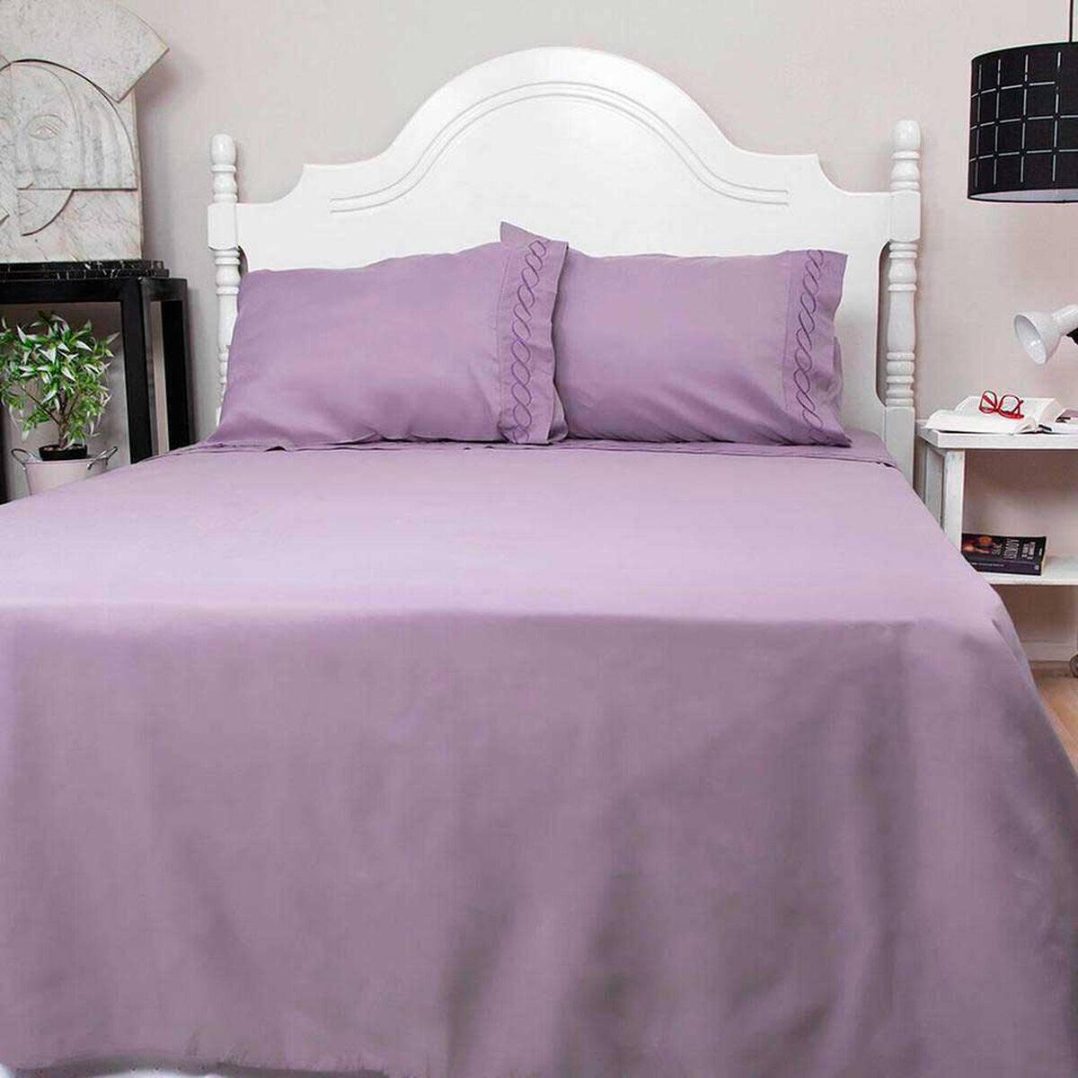 S&aacute;bana Doral King Microfibra Lila