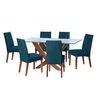 Juego de Comedor Latam Home Alicante 6 Sillas Azul Petr&oacute;leo