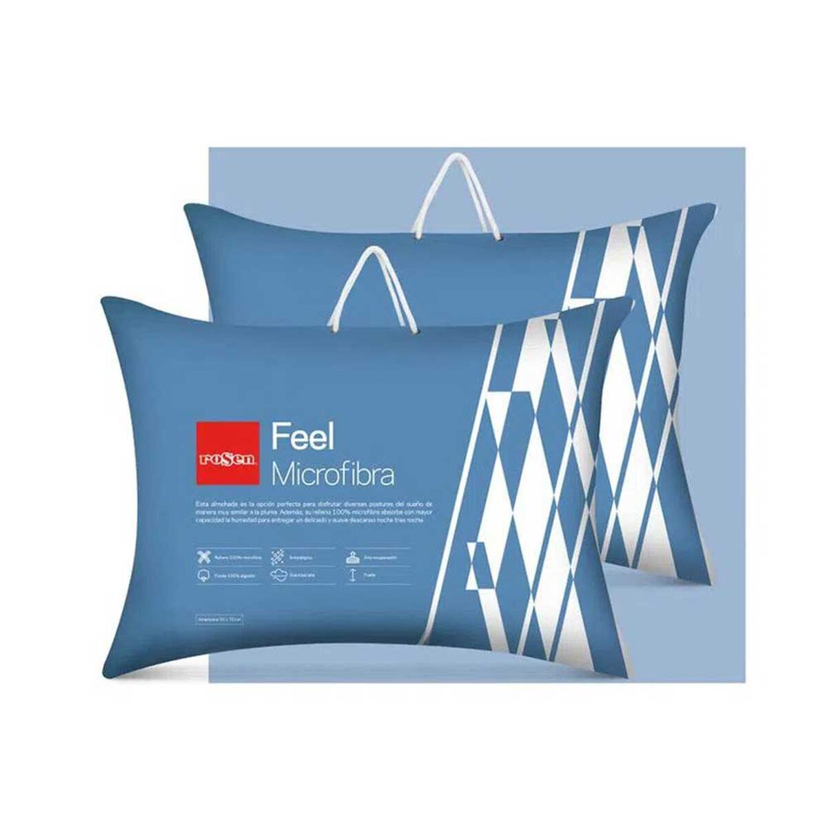 Set 2 Almohadas Rosen Feel Microfibra Amaricana 50 x 70 cm