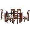Juego de Comedor Latam Home Pamplona Salamanca 6 Sillas Cuero Gris