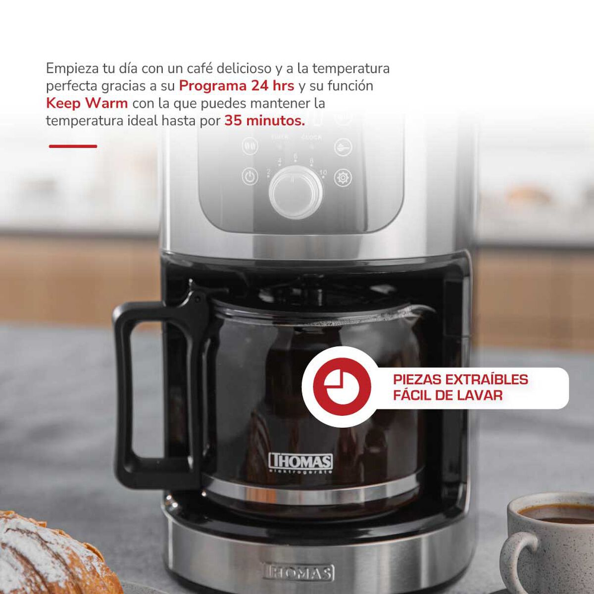 Cafetera Thomas TH-145DMi 1,2 lts.