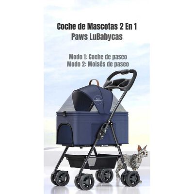 Imagen 2 del producto Coche para Mascota Lubabycas Paws Negro