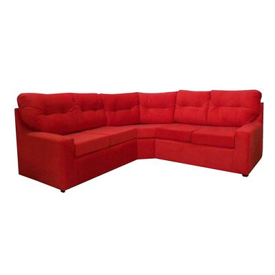 Sofá Seccional Izquierdo Almore Italia 5 Cuerpos Rojo