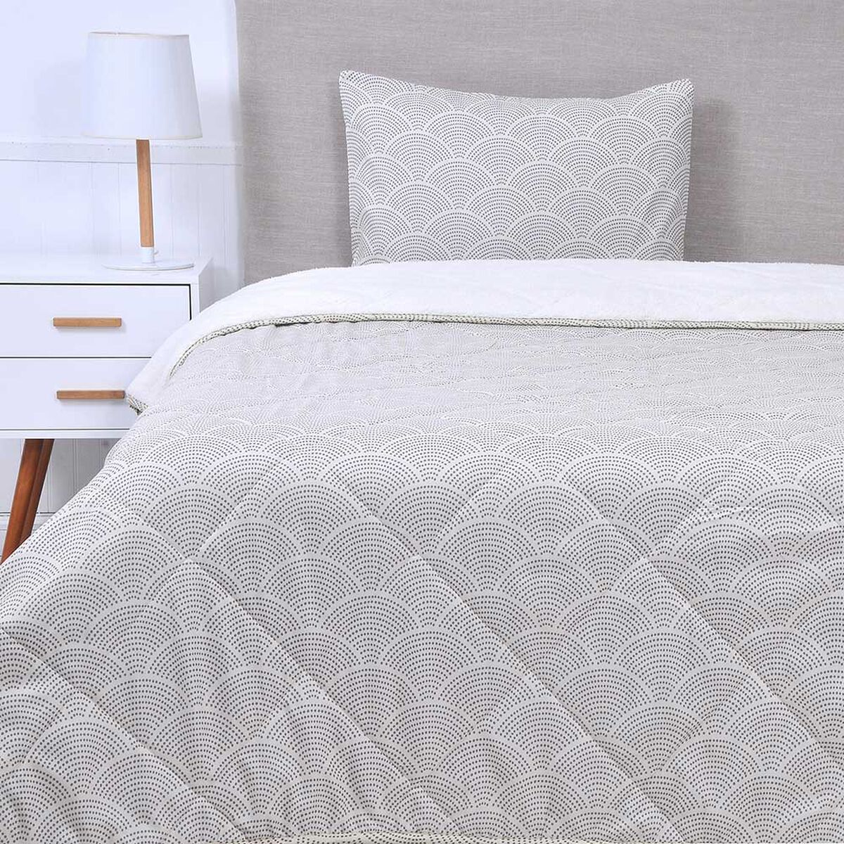 Plumón Microfibra Sherpa Mashini 1,5 Plazas Roble
