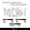 Juego de Comedor Latam Home Pamplona Cadiz 6 Sillas Velvet Gris