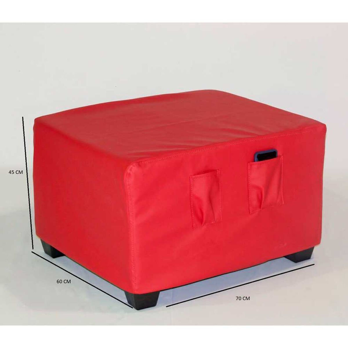 Pouf Cabsur Sorrento PU Rojo