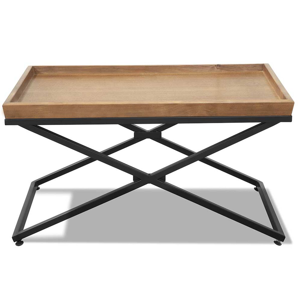Mesa de Centro Mini Innovamuebles Monarca + 2 Bandejas Nogal Oscuro