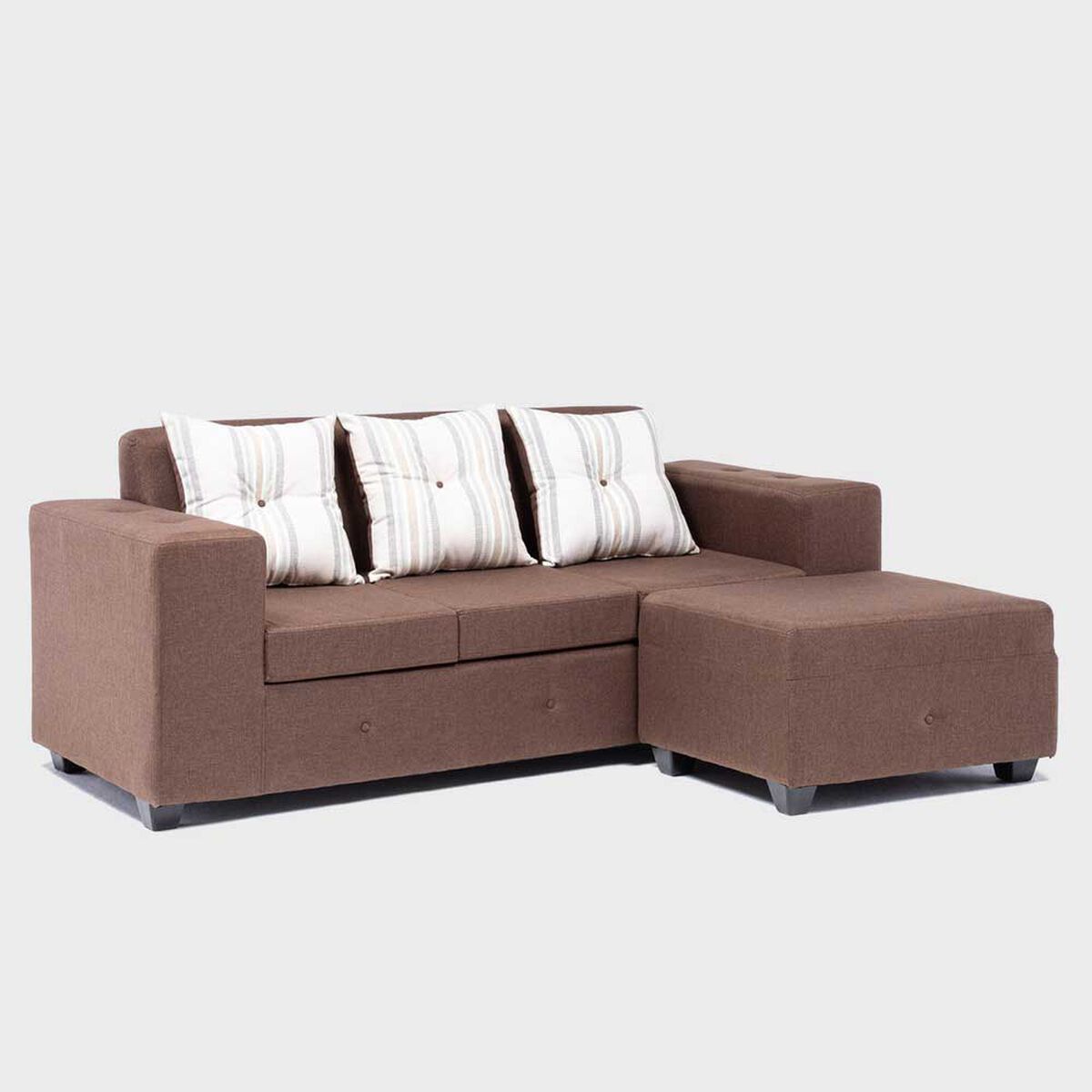 Sofá Seccional Mexx Muebles Ginebra 5 Cuerpos Chocolate