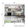 Mueble de Cocina Home Mobili Sam 1 Cajón 12 Puertas Café