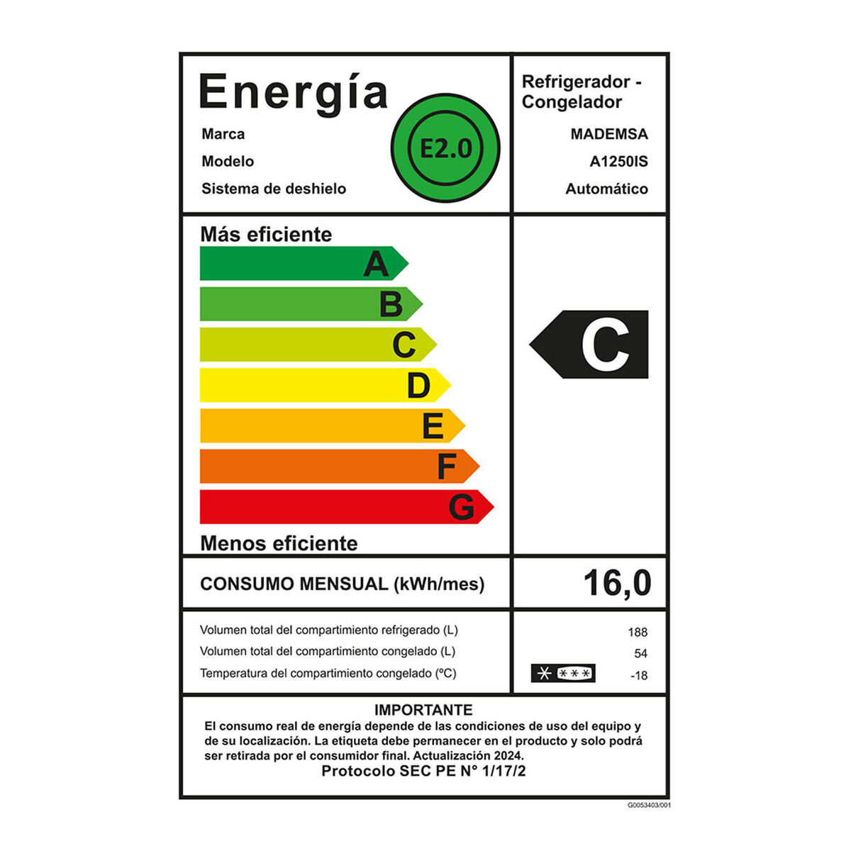 Refrigerador No Frost Mademsa Altus 1250IS 242 L