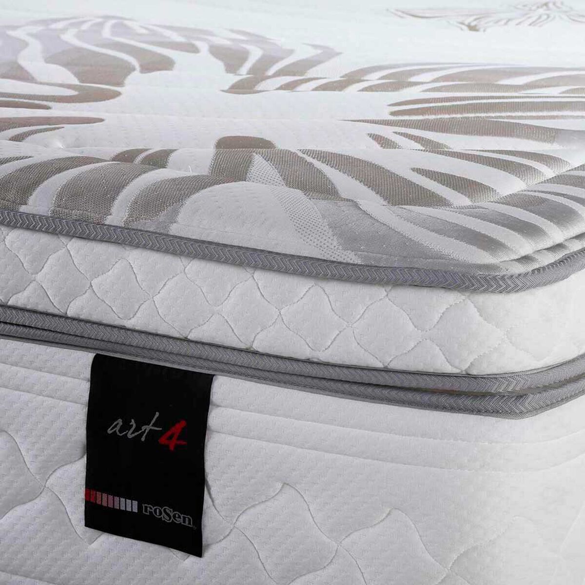 Cama Europea Rosen Base Dividida 2 Plazas  Art 4 + 2 Almohadas