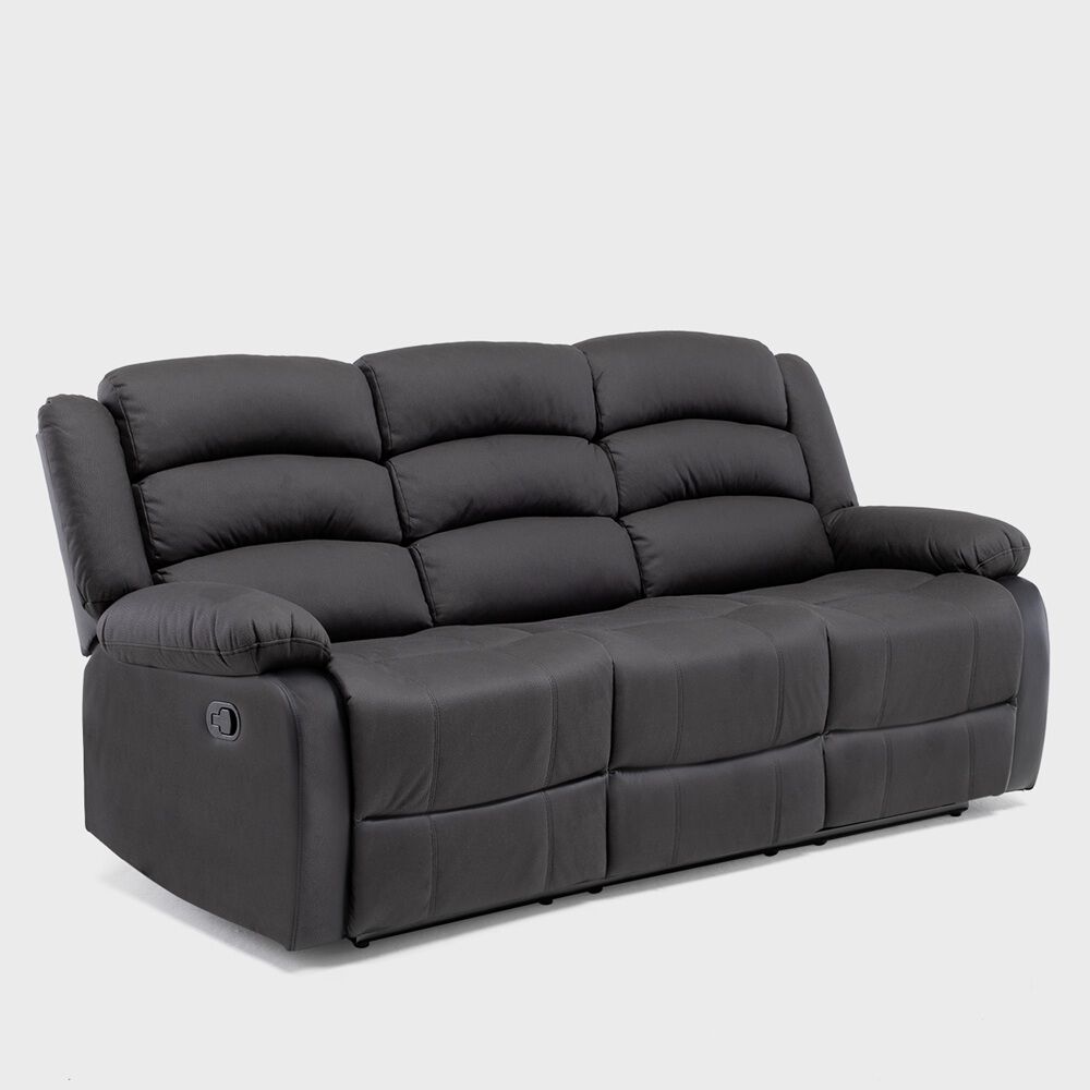 Sofá Reclinable Daniels New Praga 3 Cuerpos Negro
