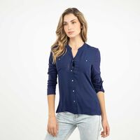 Blusa Manga Larga Mujer Zibel Azul, Burdeo, Crudo, Negro