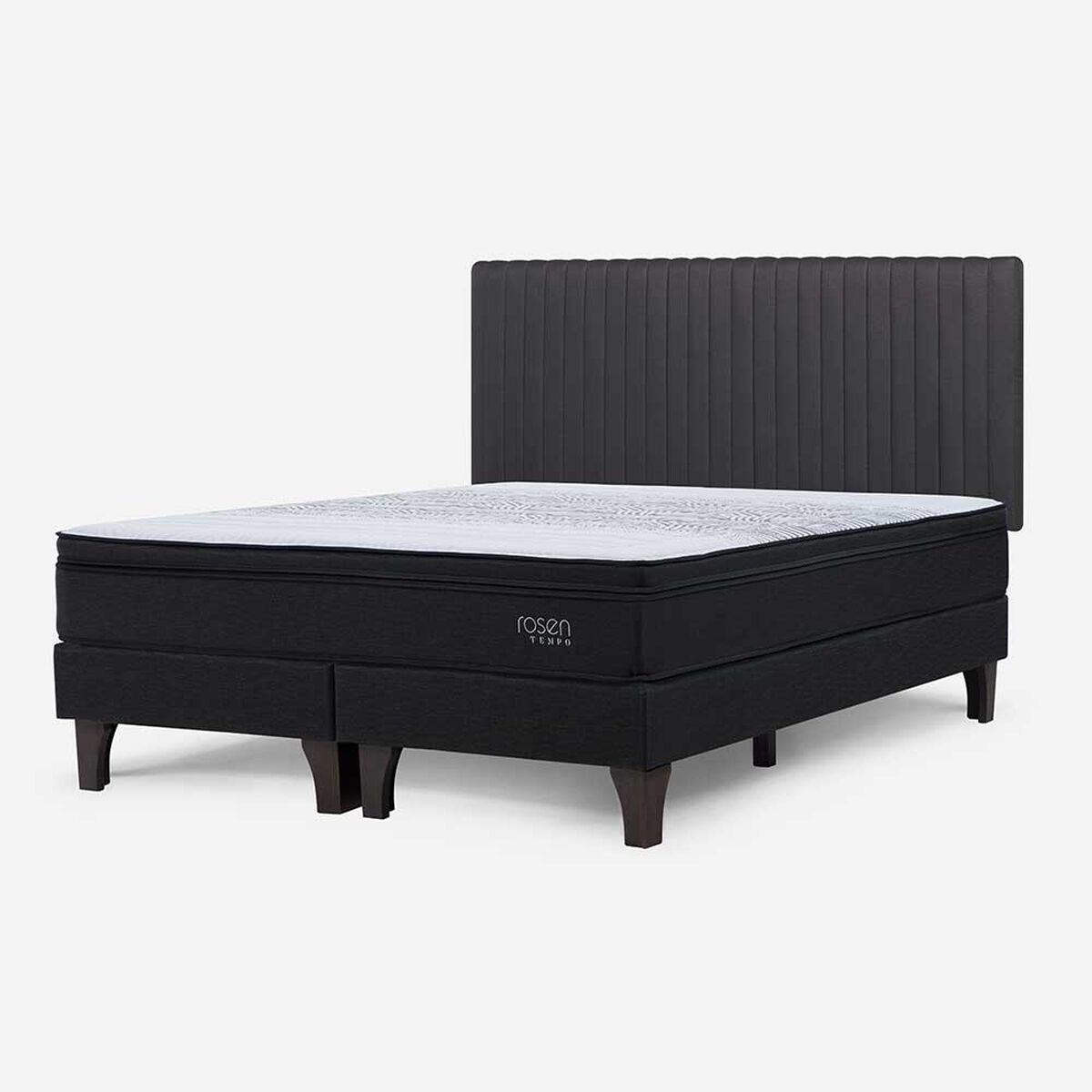 Cama Europea Rosen King Tempo Base Dividida + Respaldo Lucio