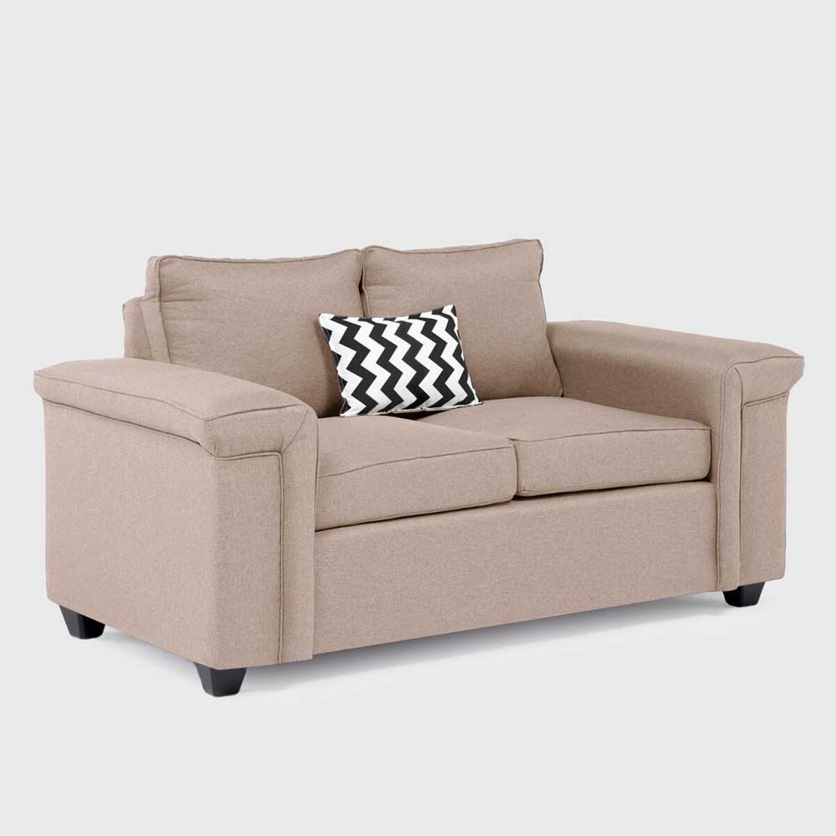 Sof&aacute; Mons Sicilia 2 Cuerpos + Dos Pouf 1 Cuerpo Beige