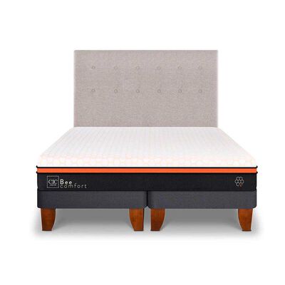 Cama Europea CIC Base Dividida 2 Plazas Bee Comfort + Respaldo