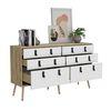 Cómoda Doble TuHome Huna 6 Cajones Macadamia Blanco