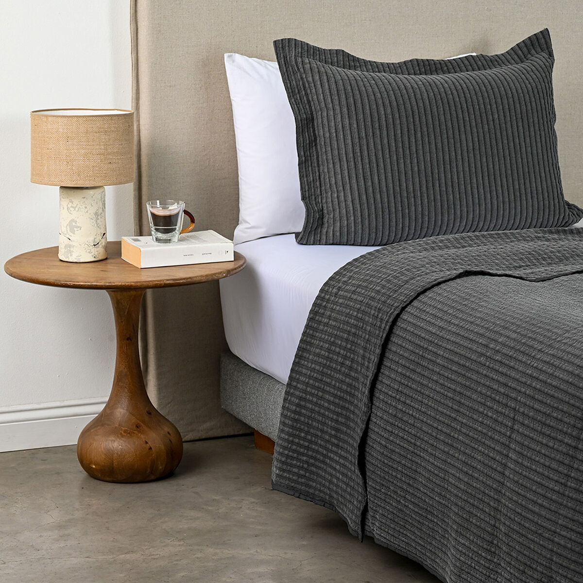 Cubrecama Cannon Luisa King Gris