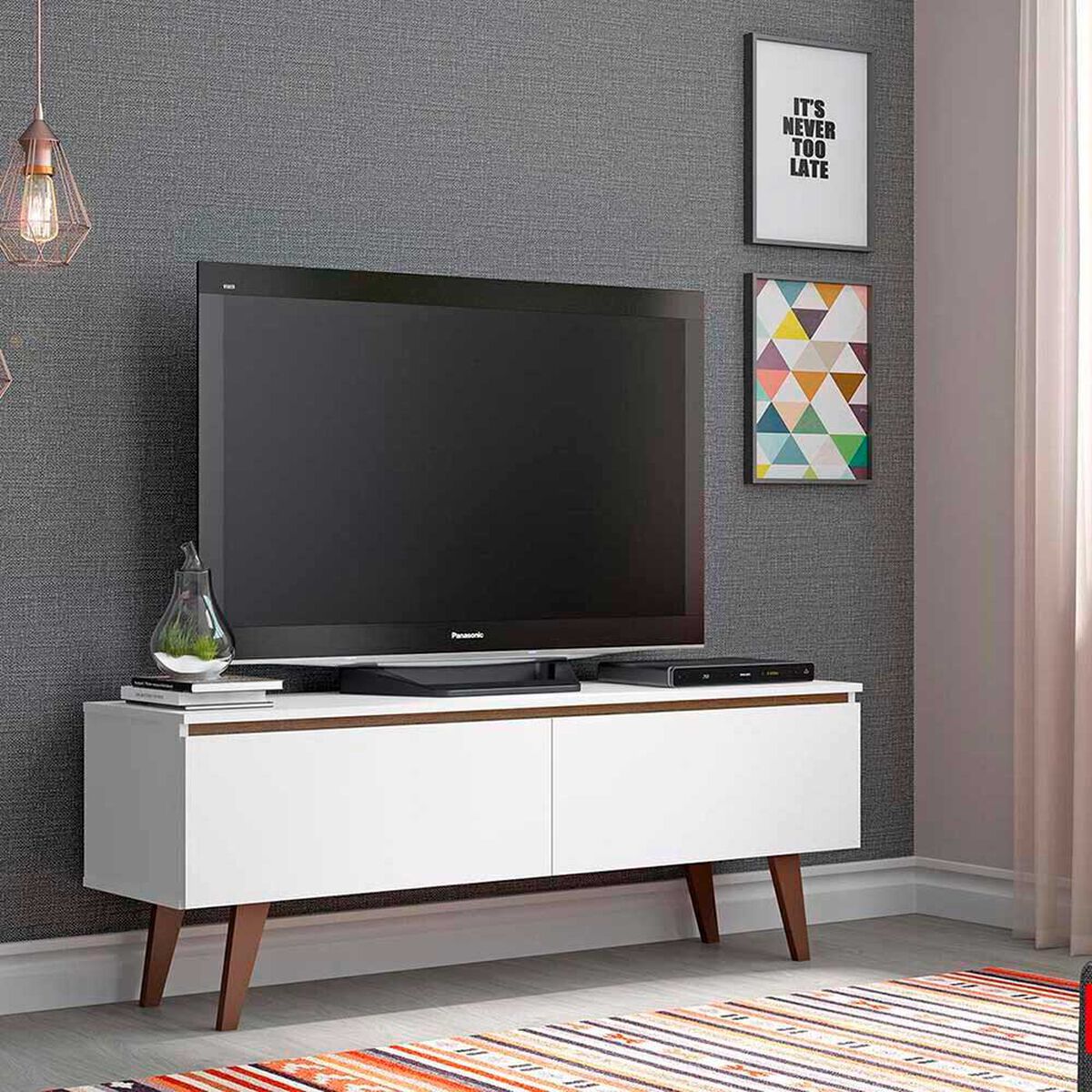 Rack TV Vekkahome Le Mans Hasta 55" Blanco