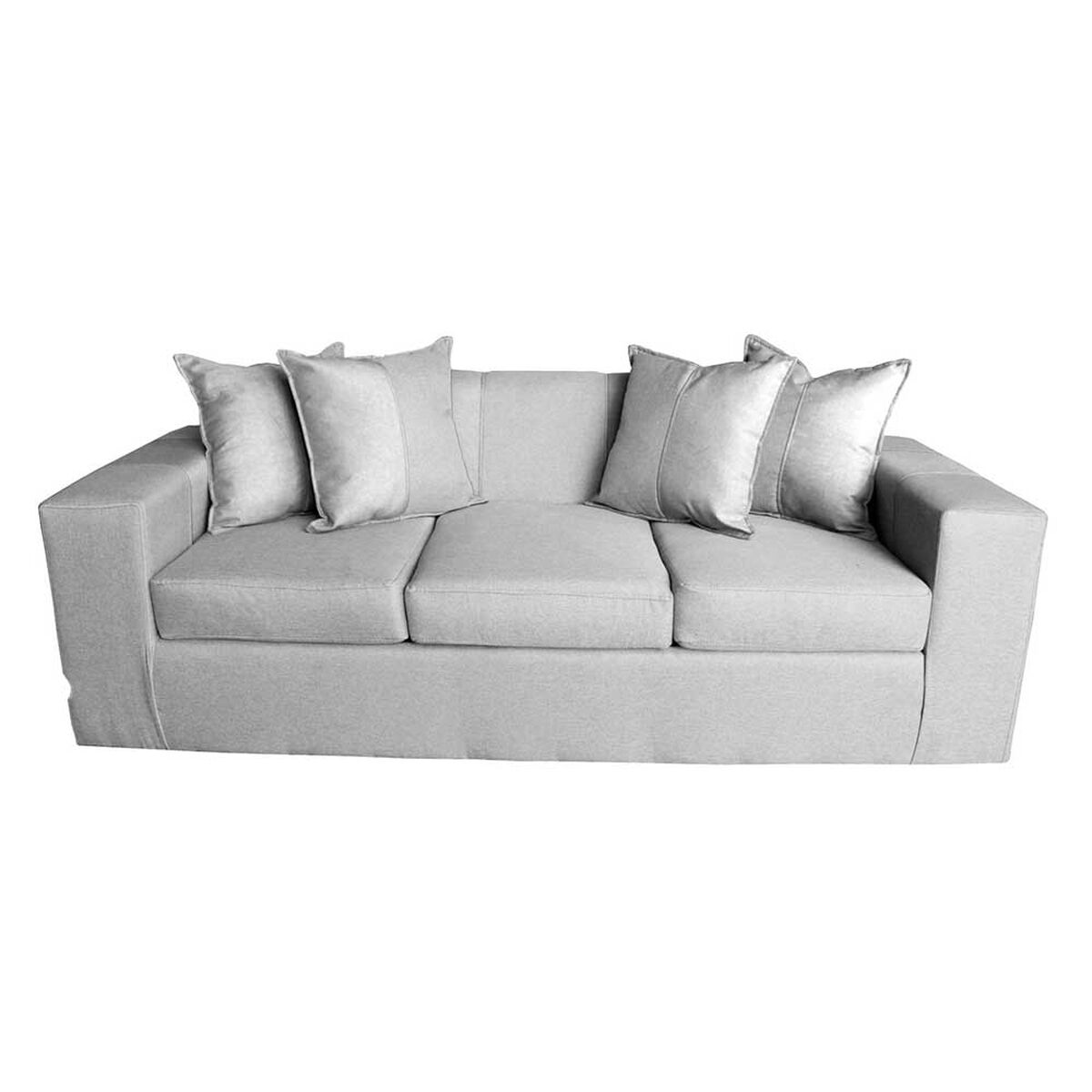 Sof&aacute; Muebles MYM Maxi 3 Cuerpos + Dos Pouf 1 Cuerpo Gris