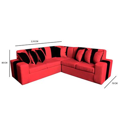 Seccional A&M Home Victor 2,2 Cuerpos Burdeo Negro