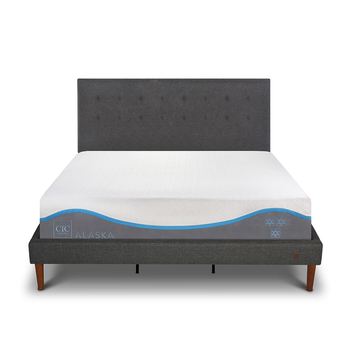 Cama Europea CIC King Alaska + Respaldo