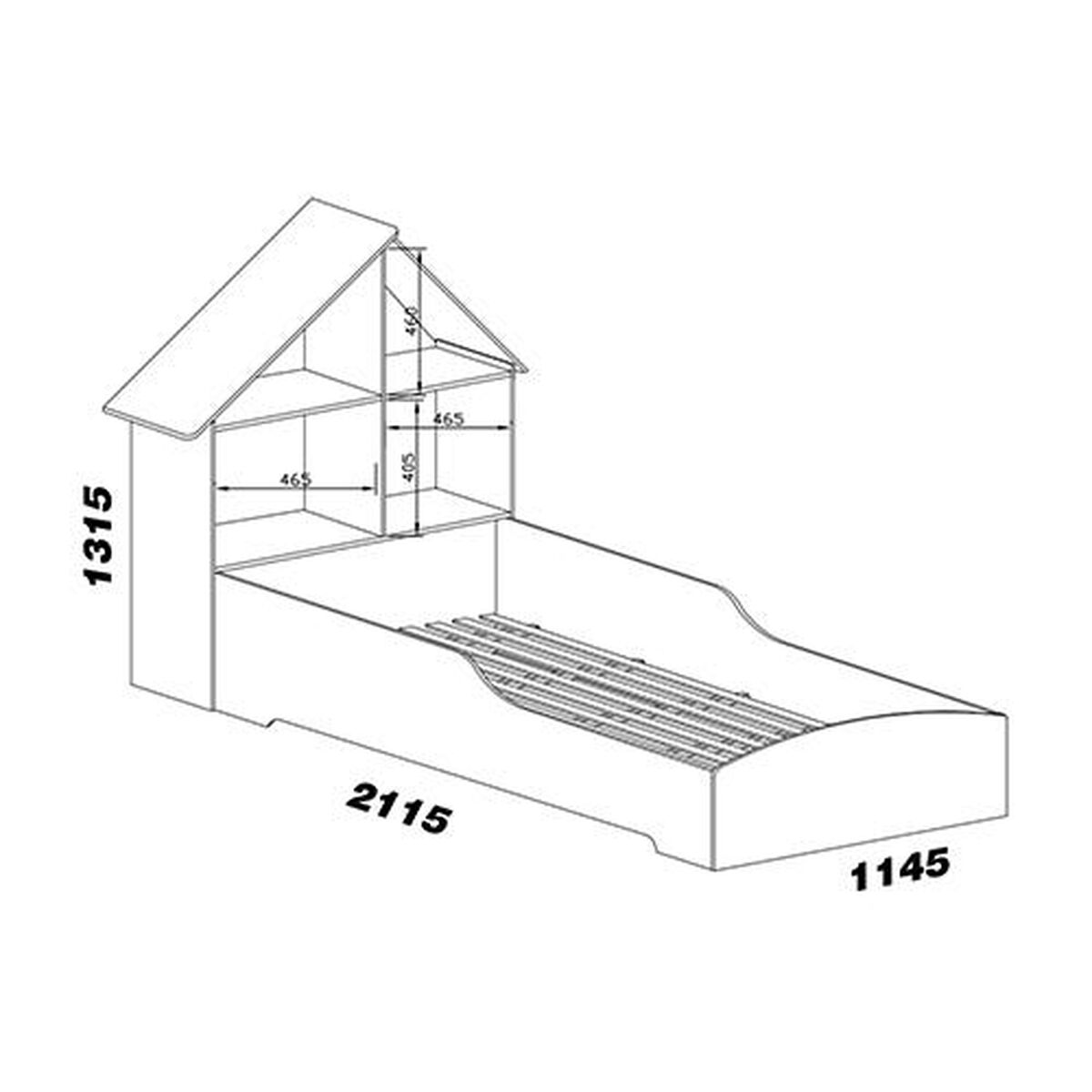 Base Cama Funcional Decocasa 1 Plaza Casinha Blanco