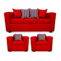 Juego de Living Elegant Detail Santa Fe  Sofá 3 Cuerpos + Dos Sillones 1 Cuerpo Rojo