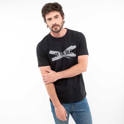 Polera Slim Con Estampado Manga Corta Hombre Zibel