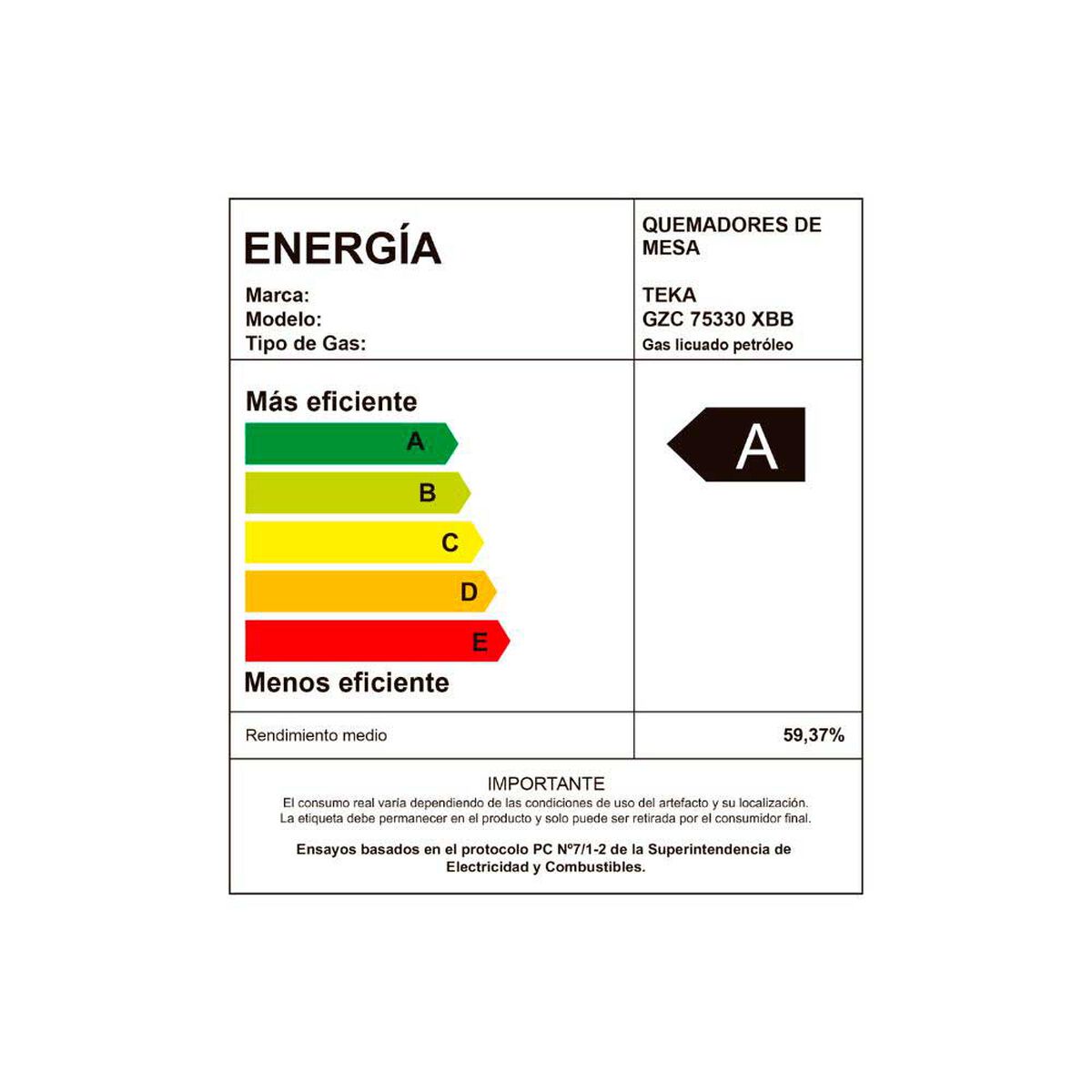 Encimera a Gas Teka GZC 75330 XBB 5 Quemadores