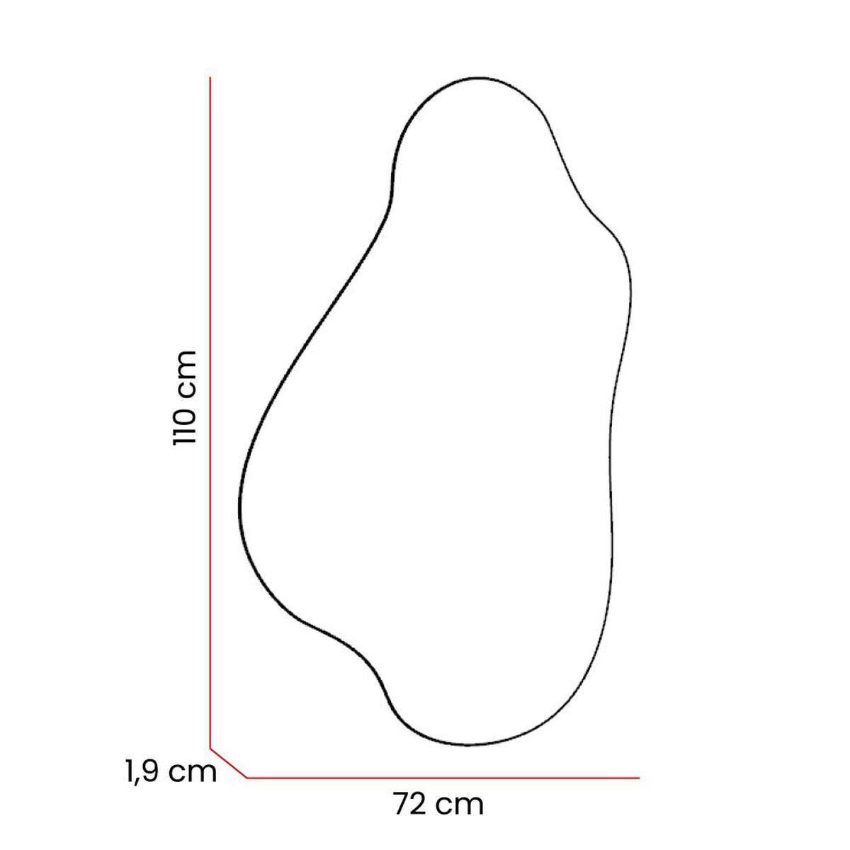 Espejo de Vidrio TuHome Fluye Maya 110 x 72 cm