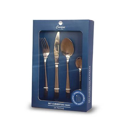 Imagen 2 del producto Set de Cubiertos Cuisine by Idetex Vany 24 Piezas Plata