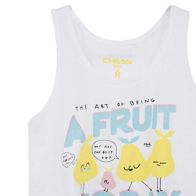 Imagen 2 del producto Polera sin Mangas Niña Chess Blanco, Menta, Naranjo, Rosado