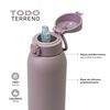 Botella T&eacute;rmica Agua Lhotse Acero Inox 3 Tapas HydroCore 1Lt Rosa