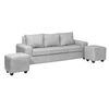 Juego de Living Innovamuebles Kahlo Sofá 3 Cuerpos + Dos Pouf 1 Cuerpo Gris