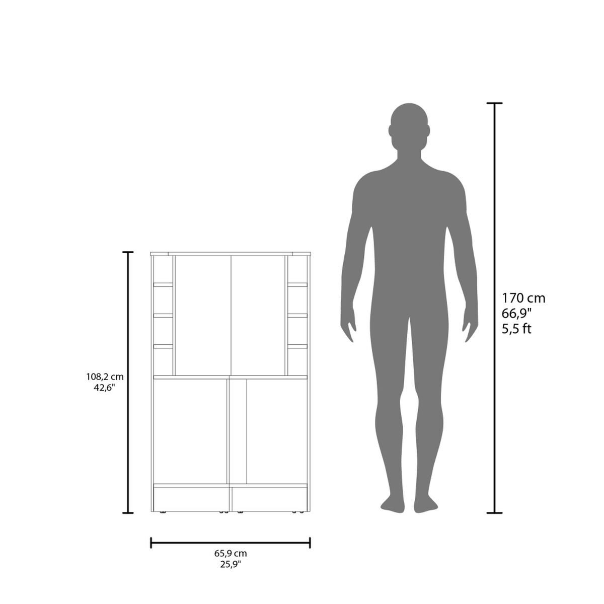 Bar Tuhome Jakes 2 Puertas  Caj&oacute;n Wengue